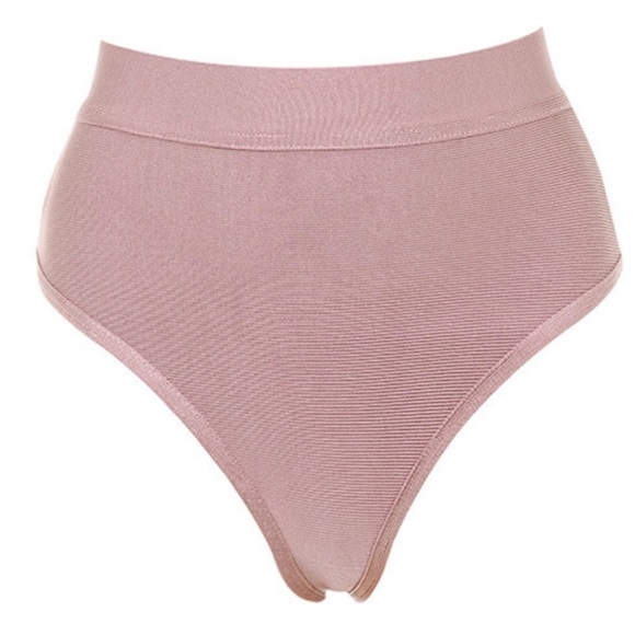 House of CB Perrina Mauve Sheer Lace Bandage Dress With High Waisted Briefs - Picture 9 of 15